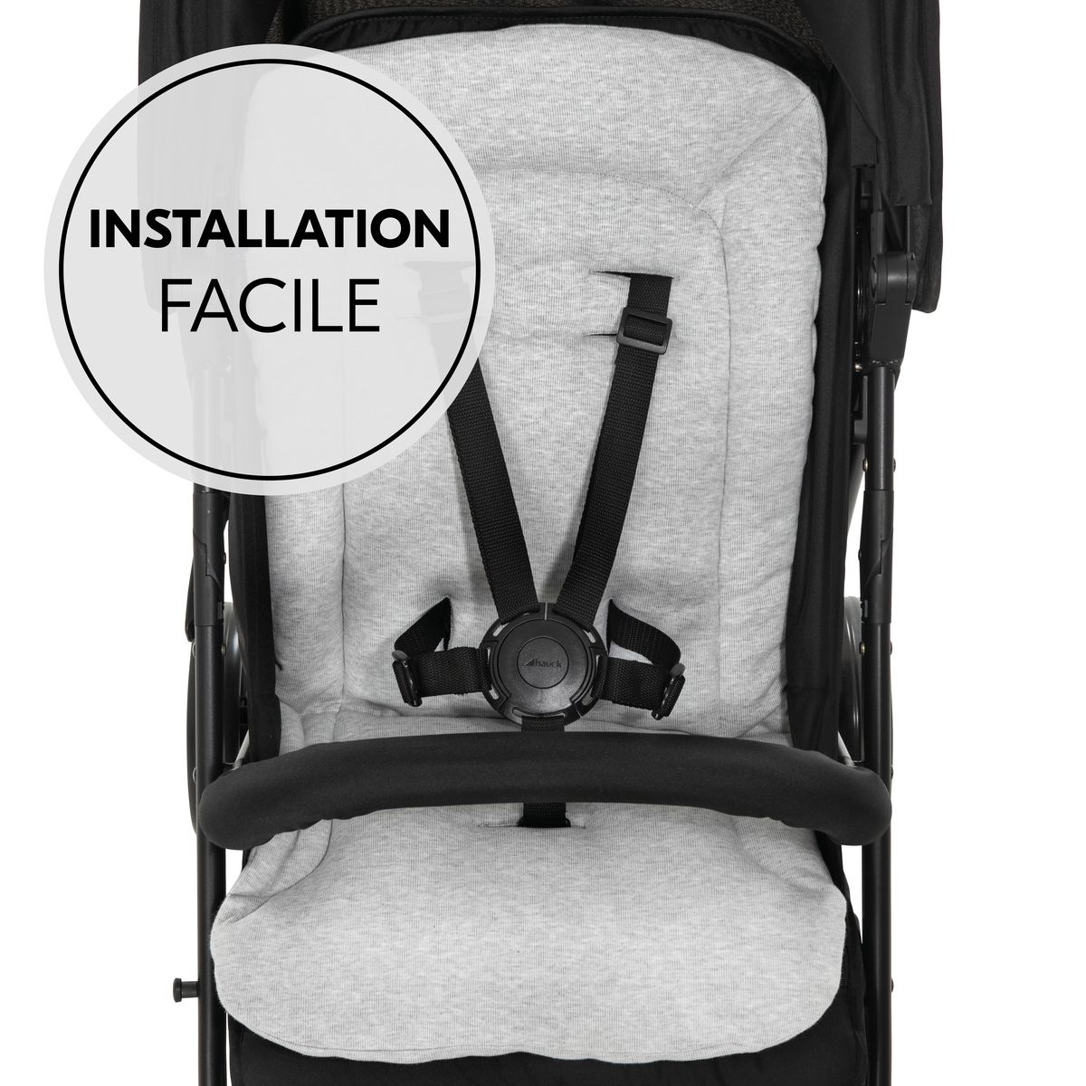 HAUCK Poussette citadine Rapid 4 Noir + sur-assise pour poussette Pushchair Seat Liner Light Gris