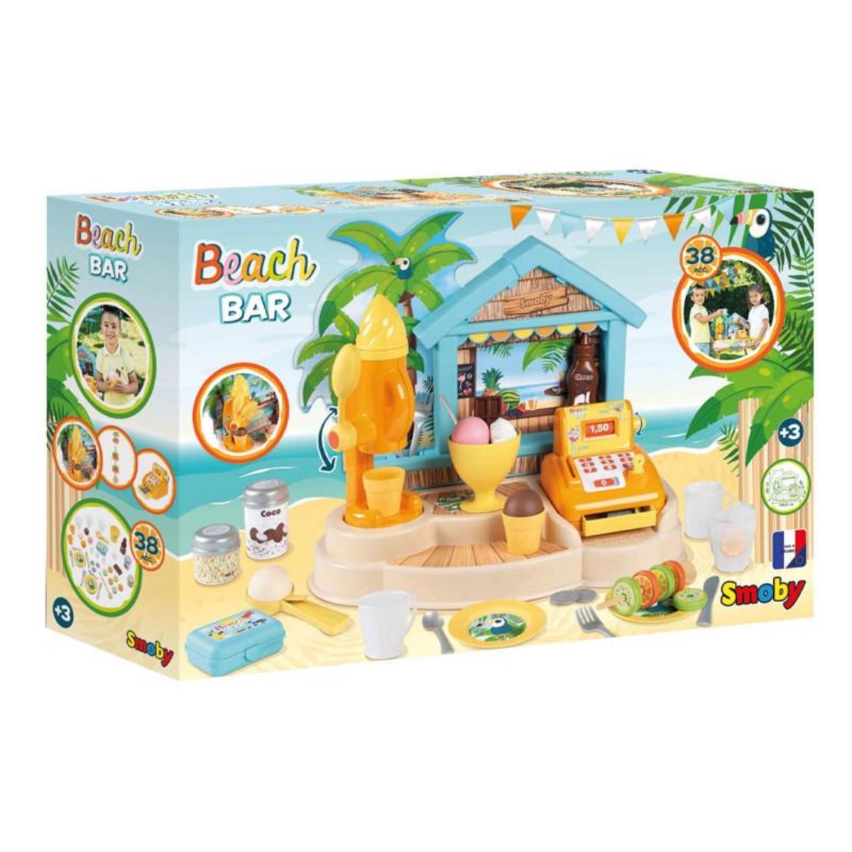 SMOBY Jeu d'imitation Smoby Beach Bar aux couleurs vives et estivales