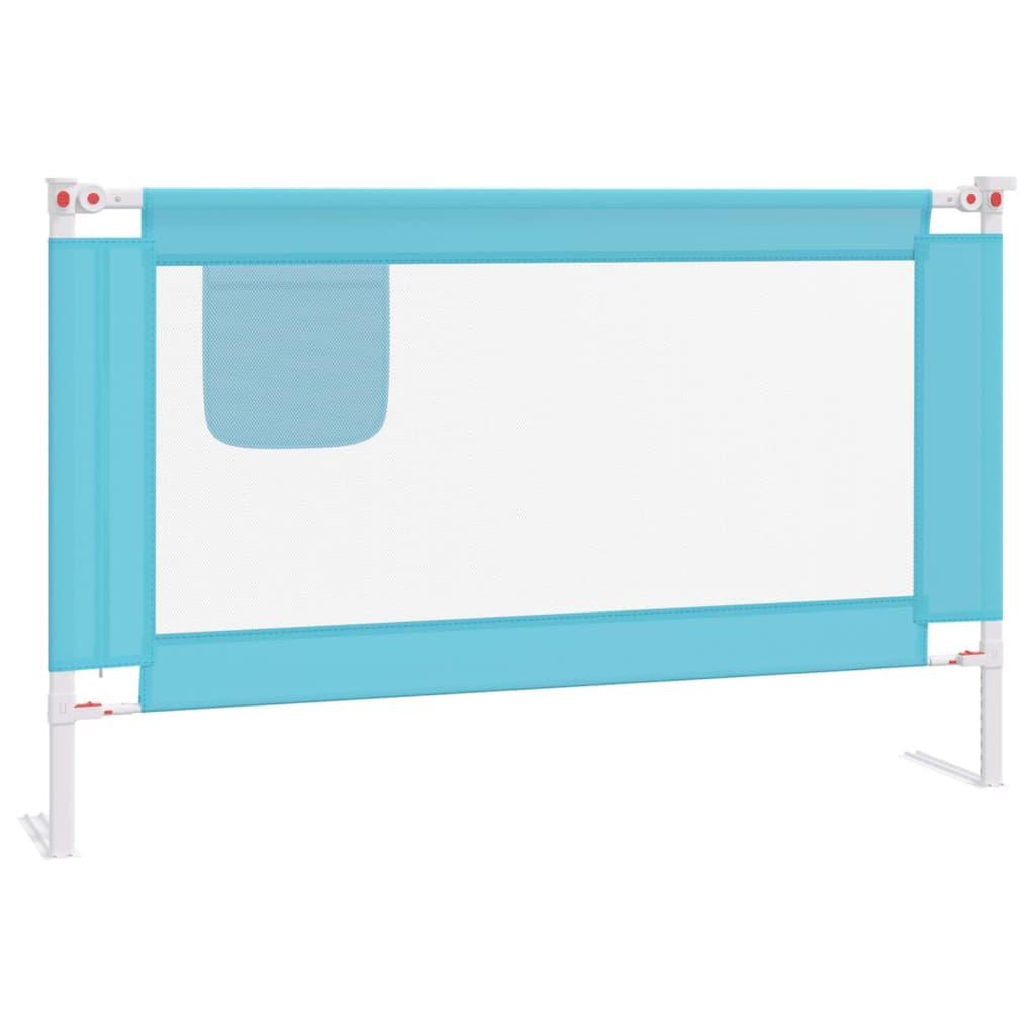 Voir la diapositive 2 : VIDAXL Barriere de securite de lit d'enfant Bleu 120x25 cm Tissu