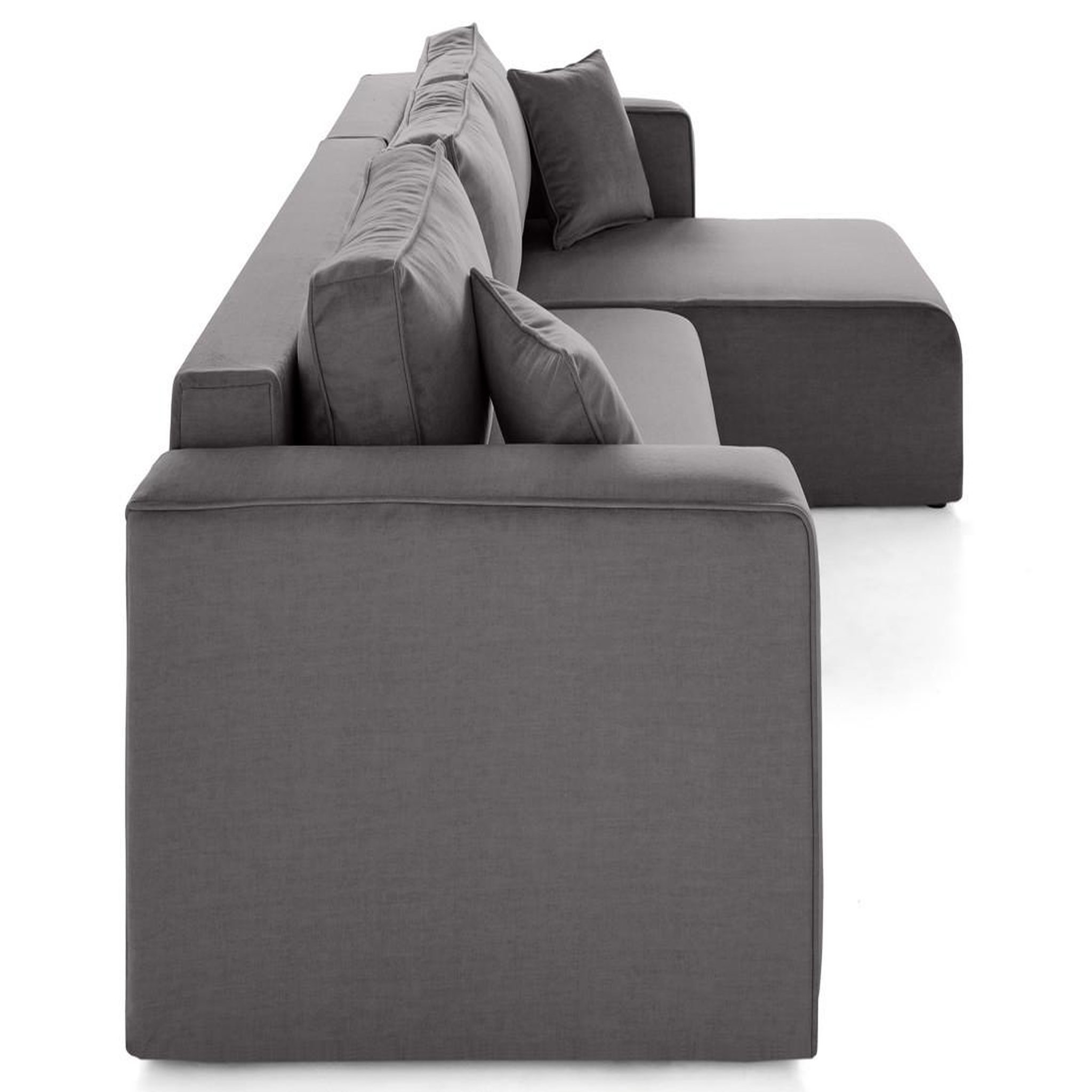 Voir la diapositive 4 : BEST MOBILIER Topaze - canapé d'angle déhoussable réversible 4 places en velours