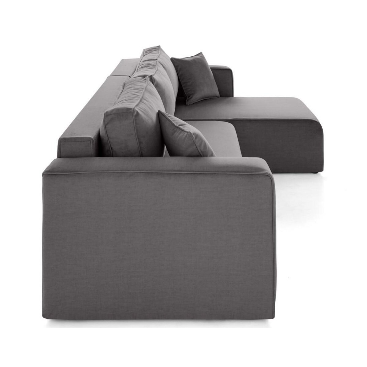 BEST MOBILIER Topaze - canapé d'angle déhoussable réversible 4 places en velours