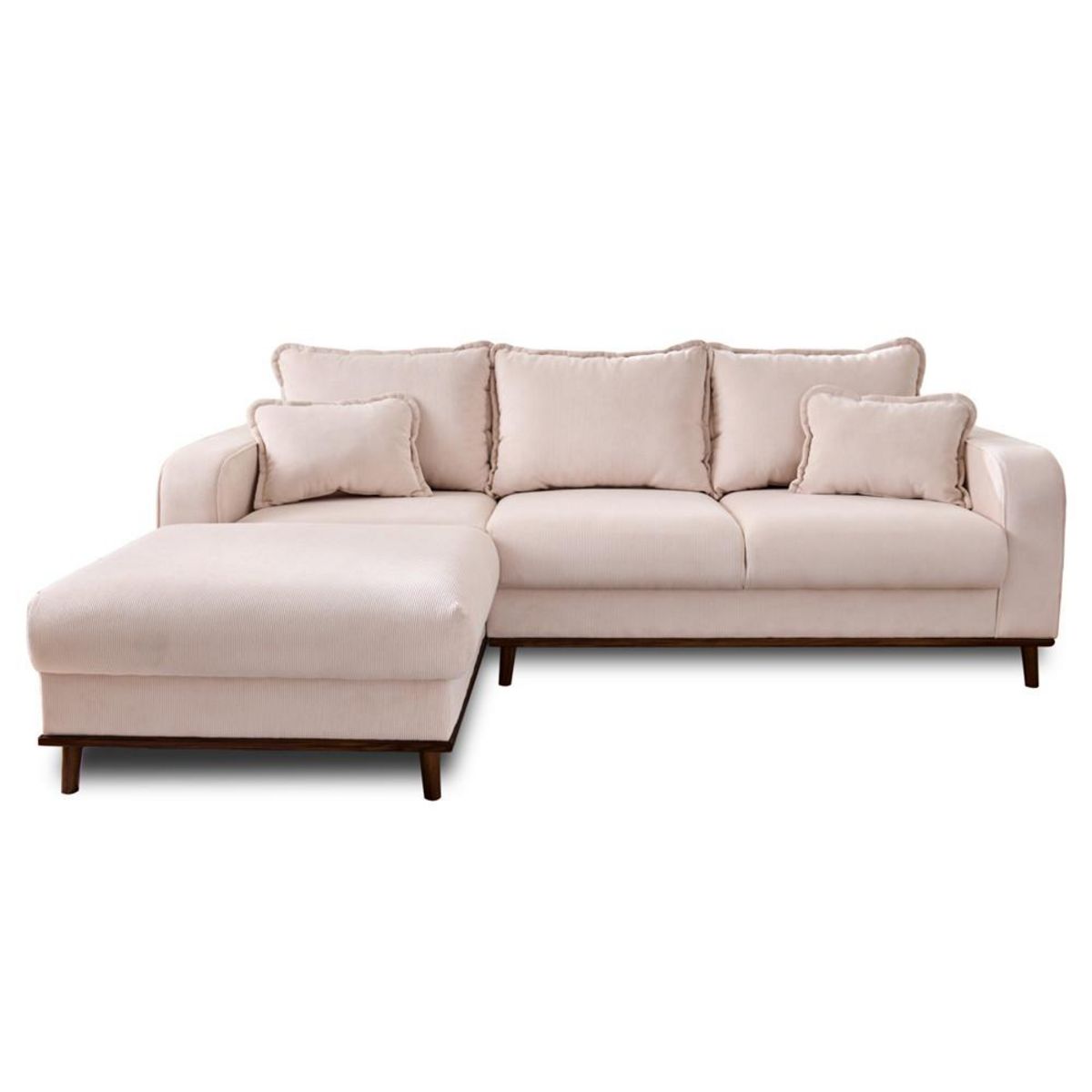 LISA DESIGN Albane - canapé d'angle gauche - 4 places - en velours côtelé