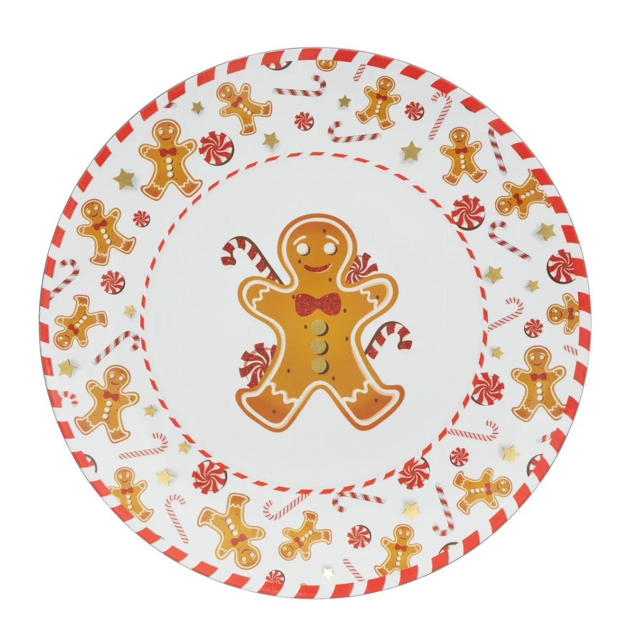 ATMOSPHERA Assiette de présentation  pain épice  33cm blanc