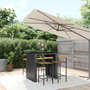 Voir la diapositive 1 : VIDAXL Ensemble de bar jardin 5 pcs noir poly rotin/bois massif acacia