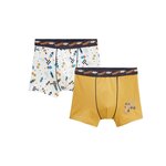 Petit Béguin Lot de 2 boxers garçon Happy rider. Coloris disponibles : Jaune