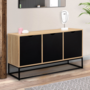 Voir la diapositive 2 : ID MARKET Buffet bas 113 cm BOSTON 3 portes noires design industriel