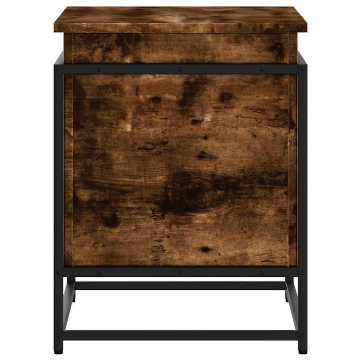 VIDAXL Boîte de rangement avec couvercle chene fume bois d'ingenierie