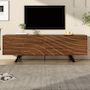 Voir la diapositive 2 : MERAX Meuble tv noyer 160 cm mdf
