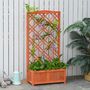 Voir la diapositive 2 : OUTSUNNY Jardinière avec treillis - bac à fleurs - jardinière sur pied - dim. 60L x 30l x 122H cm bois sapin pré-huilé