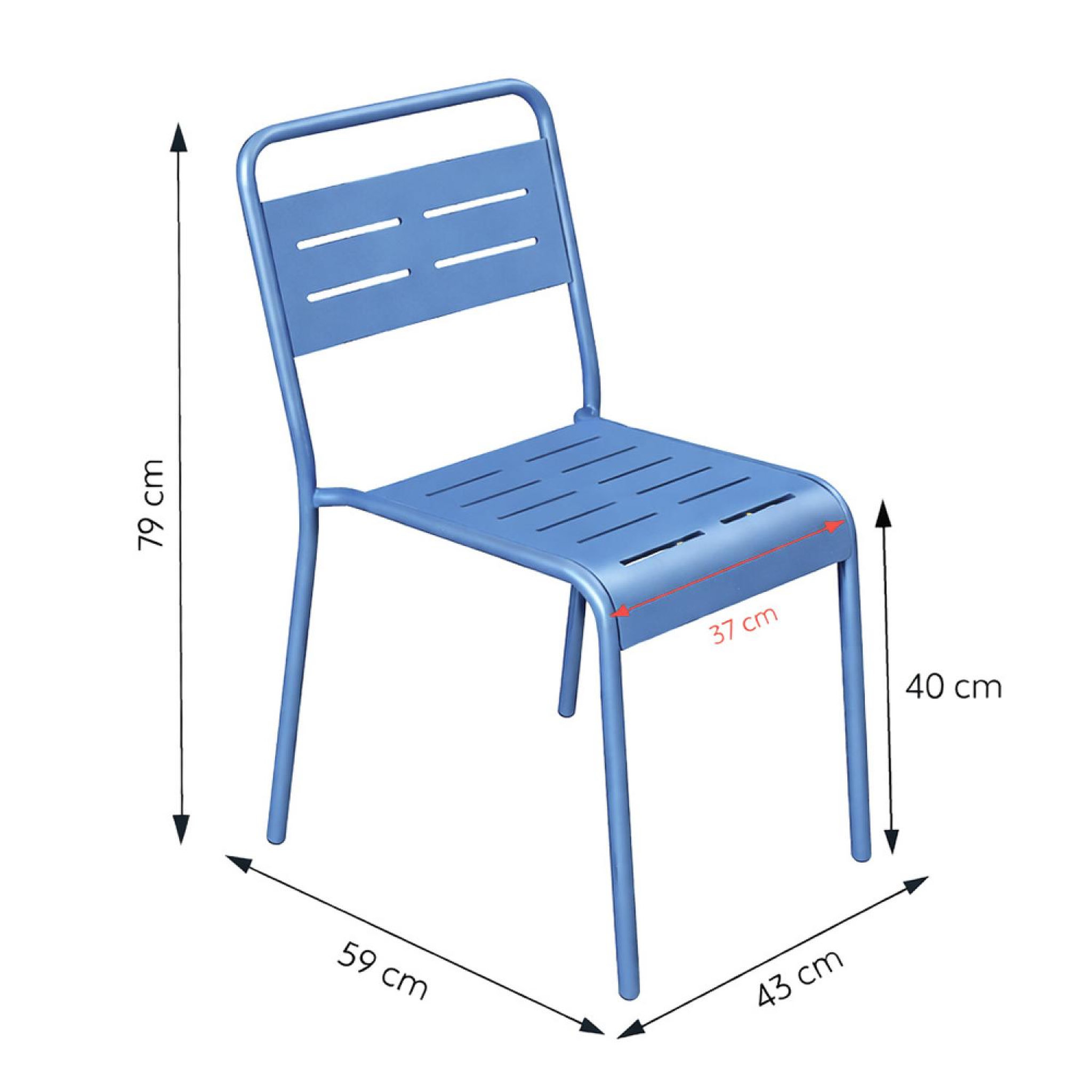 Voir la diapositive 4 : CONCEPT USINE Ensemble table de jardin 160 cm et 6 chaises bleu bergame
