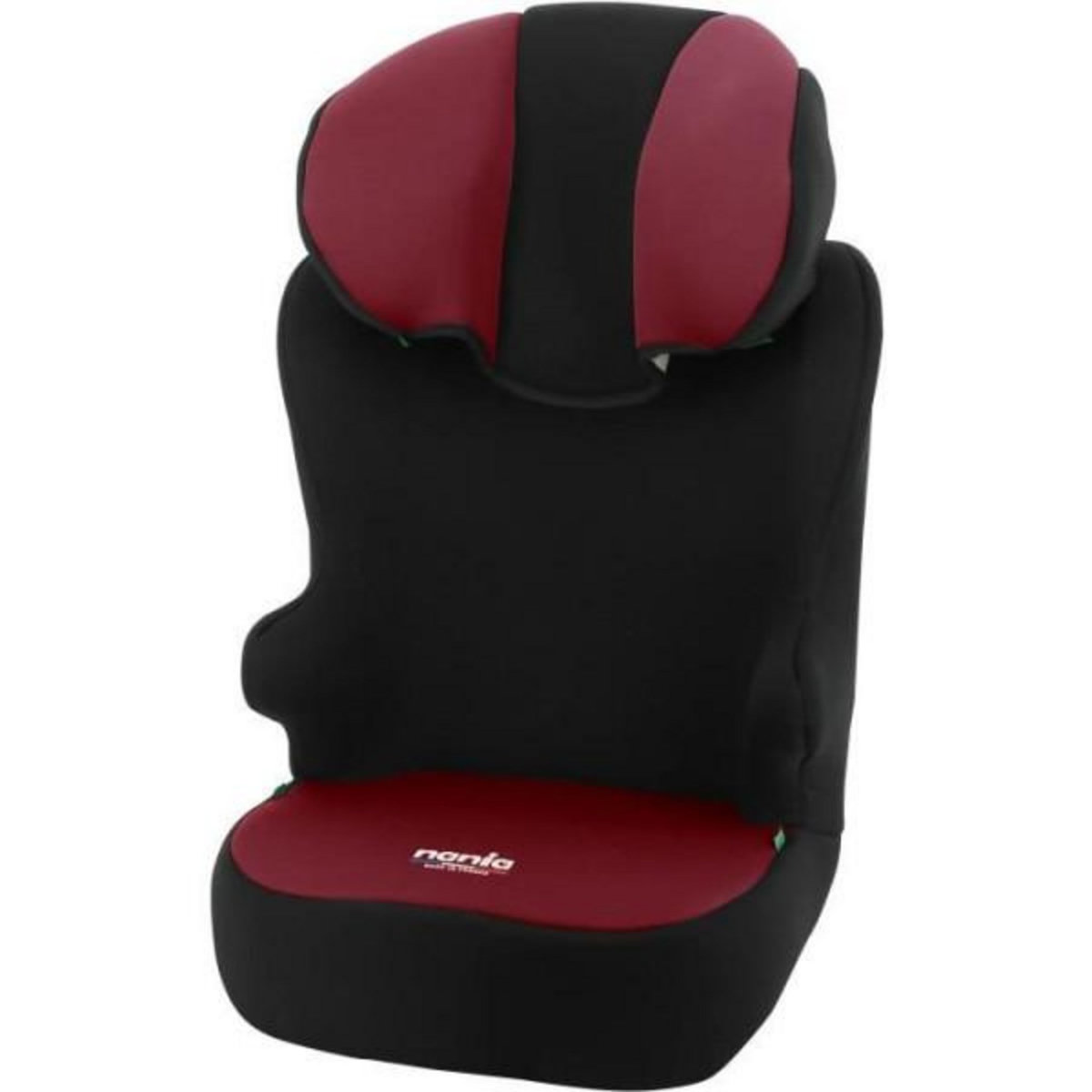 NANIA Siege Auto Rehausseur ceinturé NANIA START I 106-140 cm R129 –de 5 a 10 ans – Tetiere réglable – Base inclinable – Rouge -Fabrica