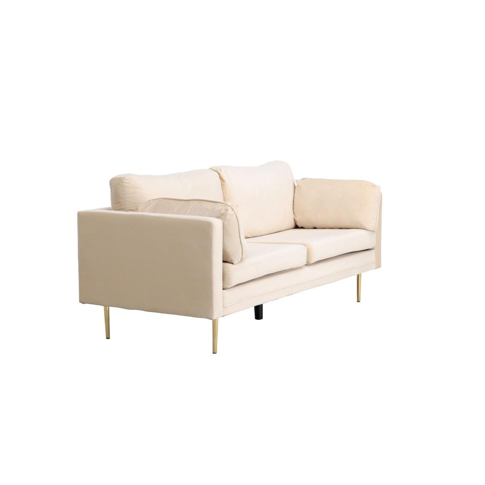 Voir la diapositive 5 : Paris Prix Canapé 3 places en velours  boom  203cm beige & or