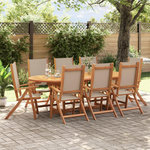 VIDAXL Chaises pliables de jardin lot de 8 bois d'acacia et textilene