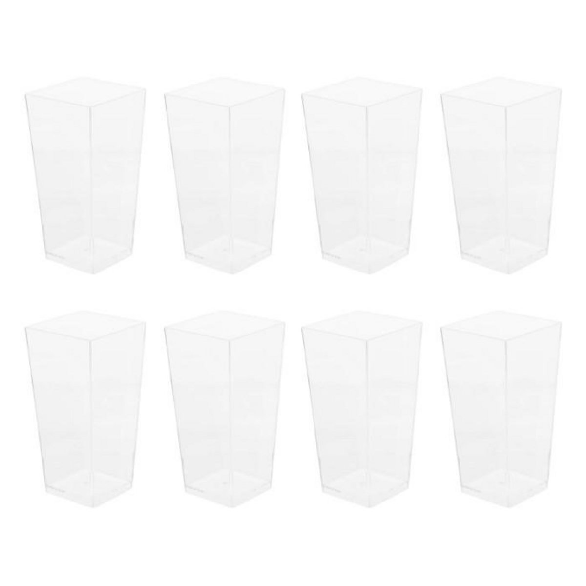 FIVE Lot de 8 Verrines Plastique Réutilisable  Carré  8,5cl Transparent