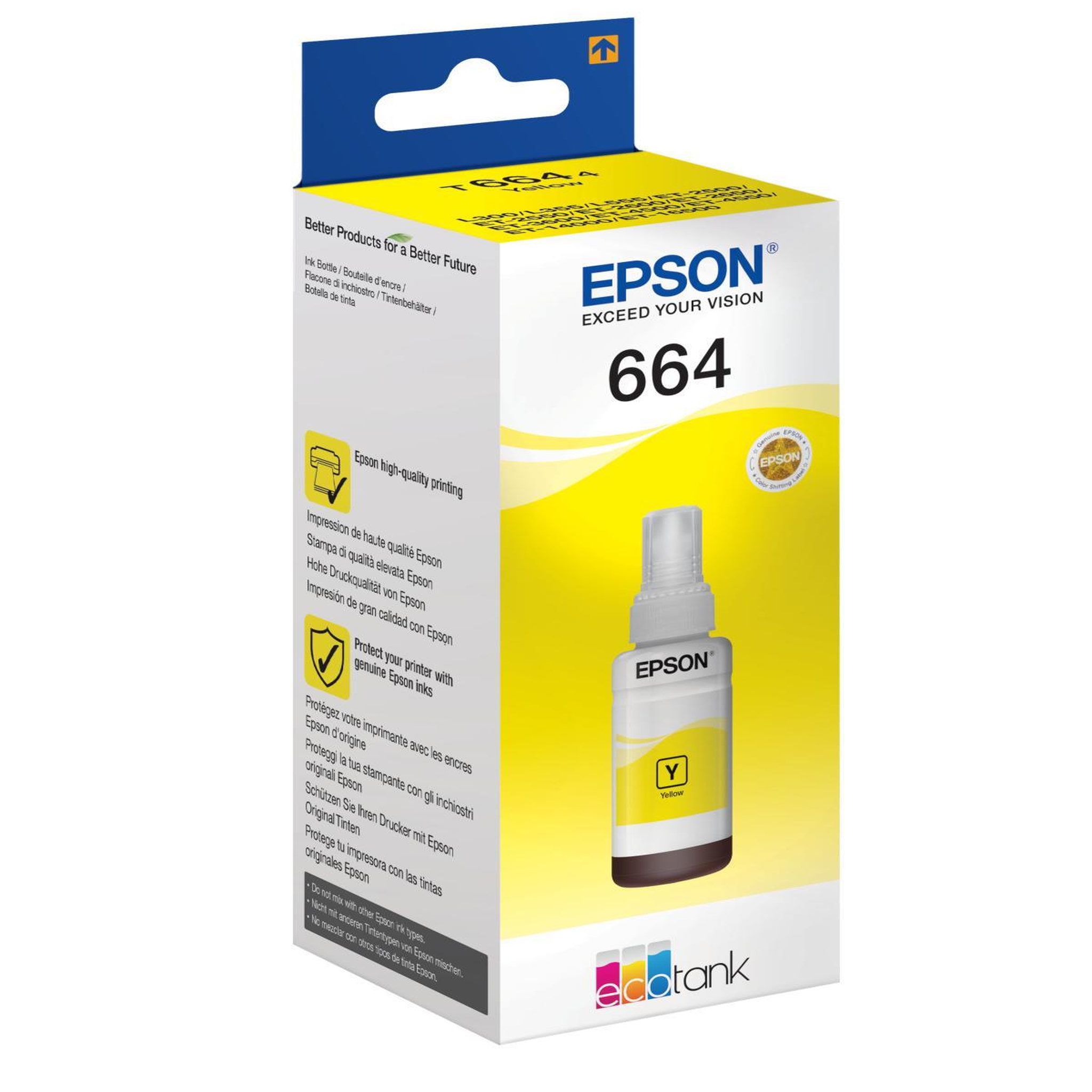 Voir la diapositive 3 : Epson Cartouche d'encre bouteille d'encre ecotank t664 jaune (yellow) - c13t66444a