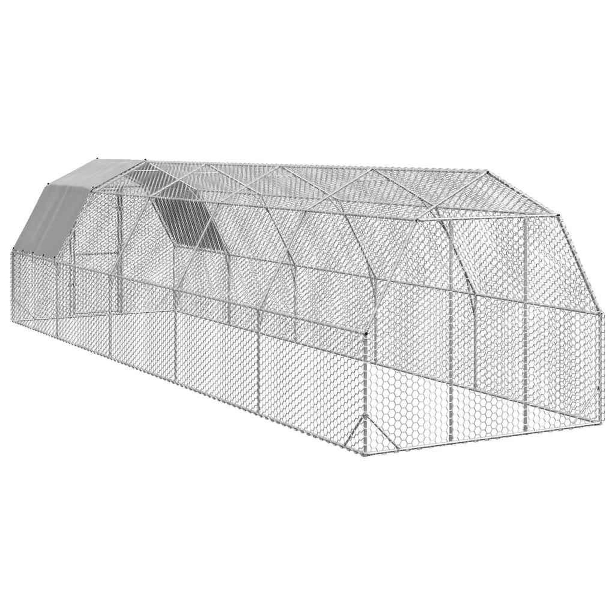 Voir la diapositive 5 : VIDAXL Poulailler avec toit 2,5x10x2,25 m acier galvanise