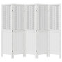 Voir la diapositive 4 : VIDAXL Cloison de separation 5 panneaux blanc bois de paulownia massif