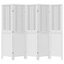 Voir la diapositive 4 : VIDAXL Cloison de separation 5 panneaux blanc bois de paulownia massif