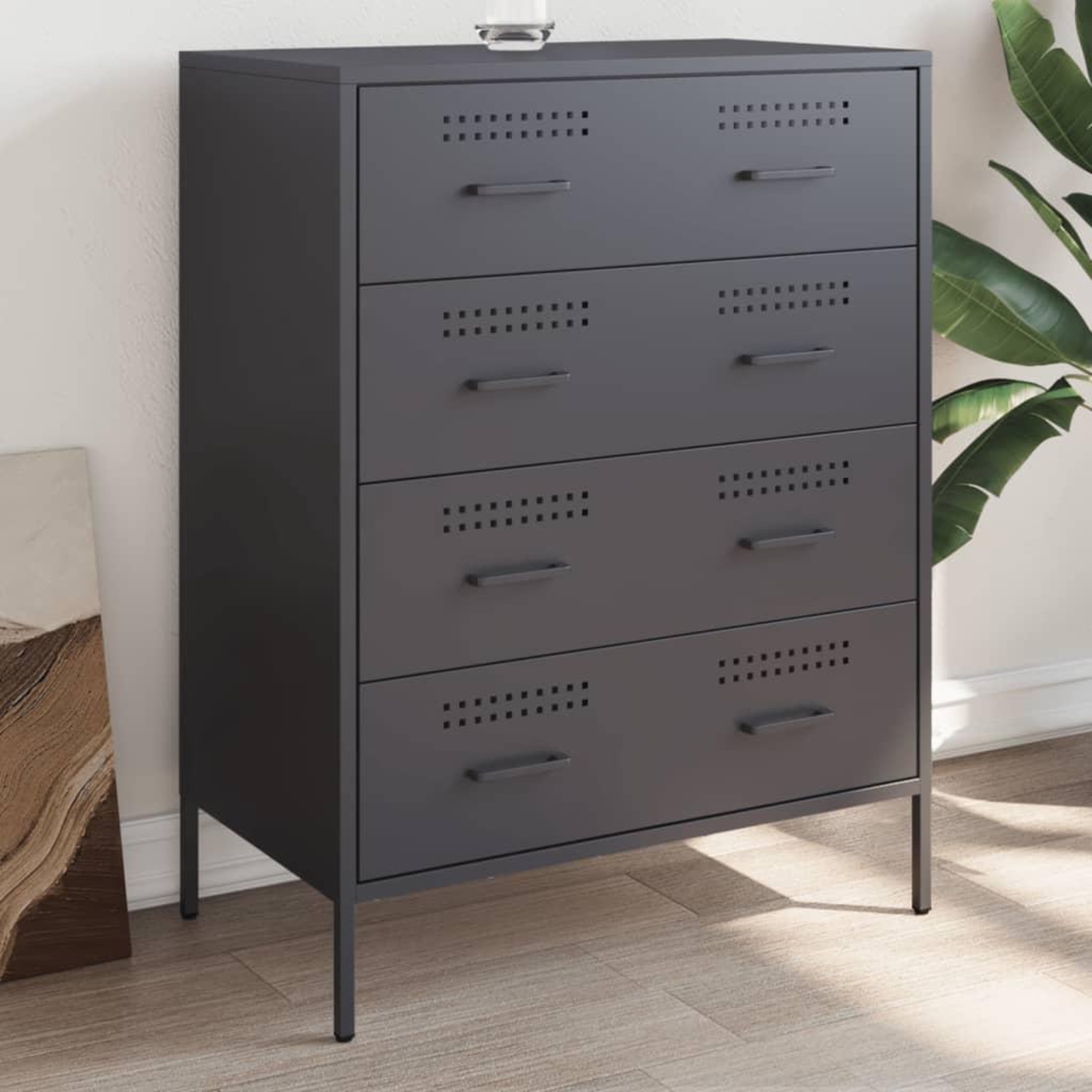 VIDAXL Buffet anthracite 68x39x89 cm acier