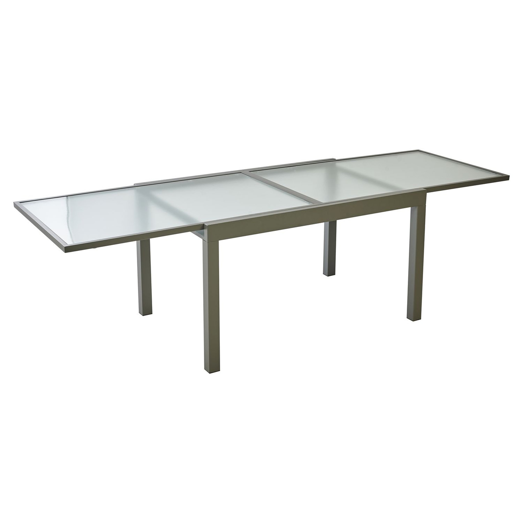 Voir la diapositive 1 : GARDENSTAR Table de jardin rectangulaire extensible - 6/8 places - Acier - Gris