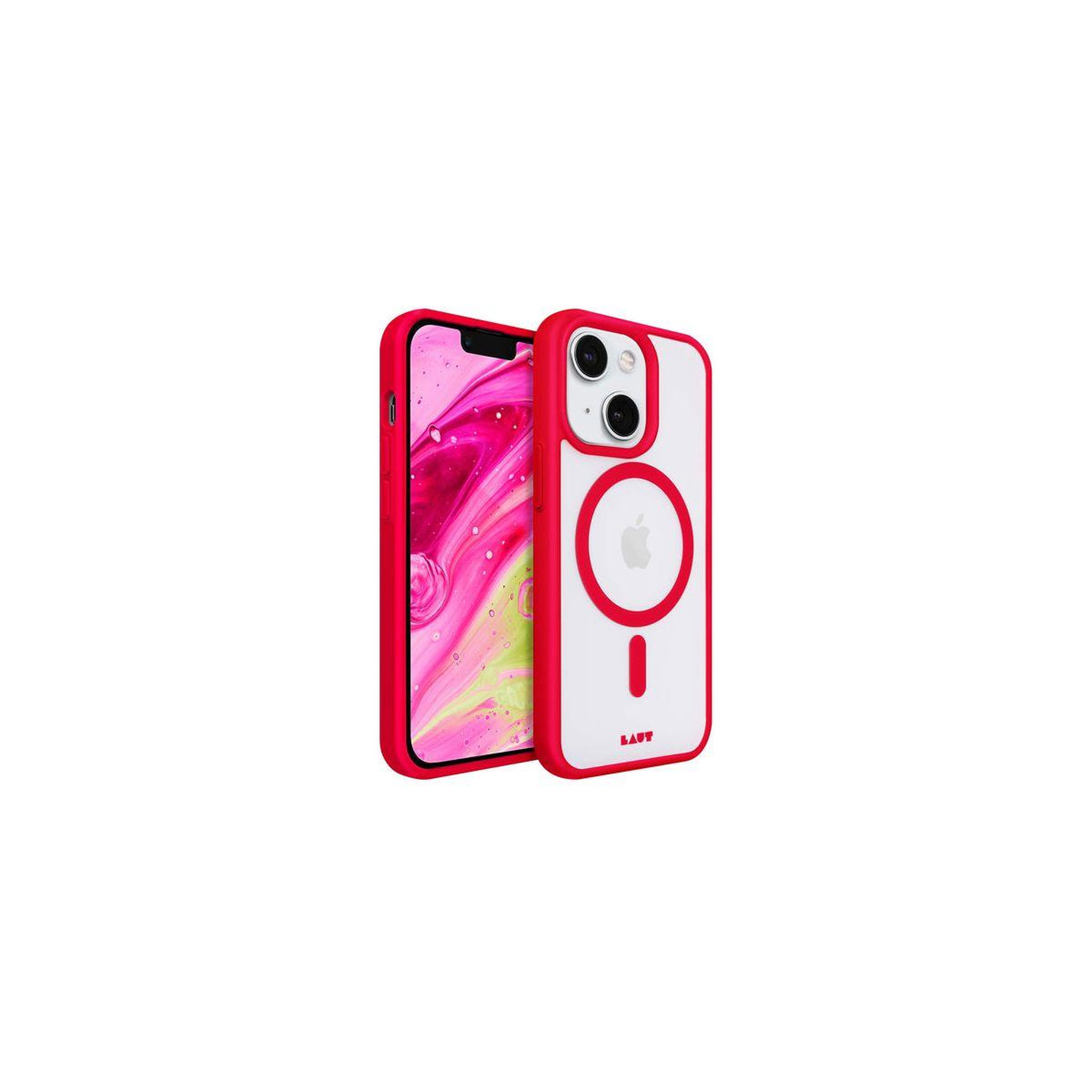 LAUT Coque iPhone 14 MagSafe transparent/Rouge