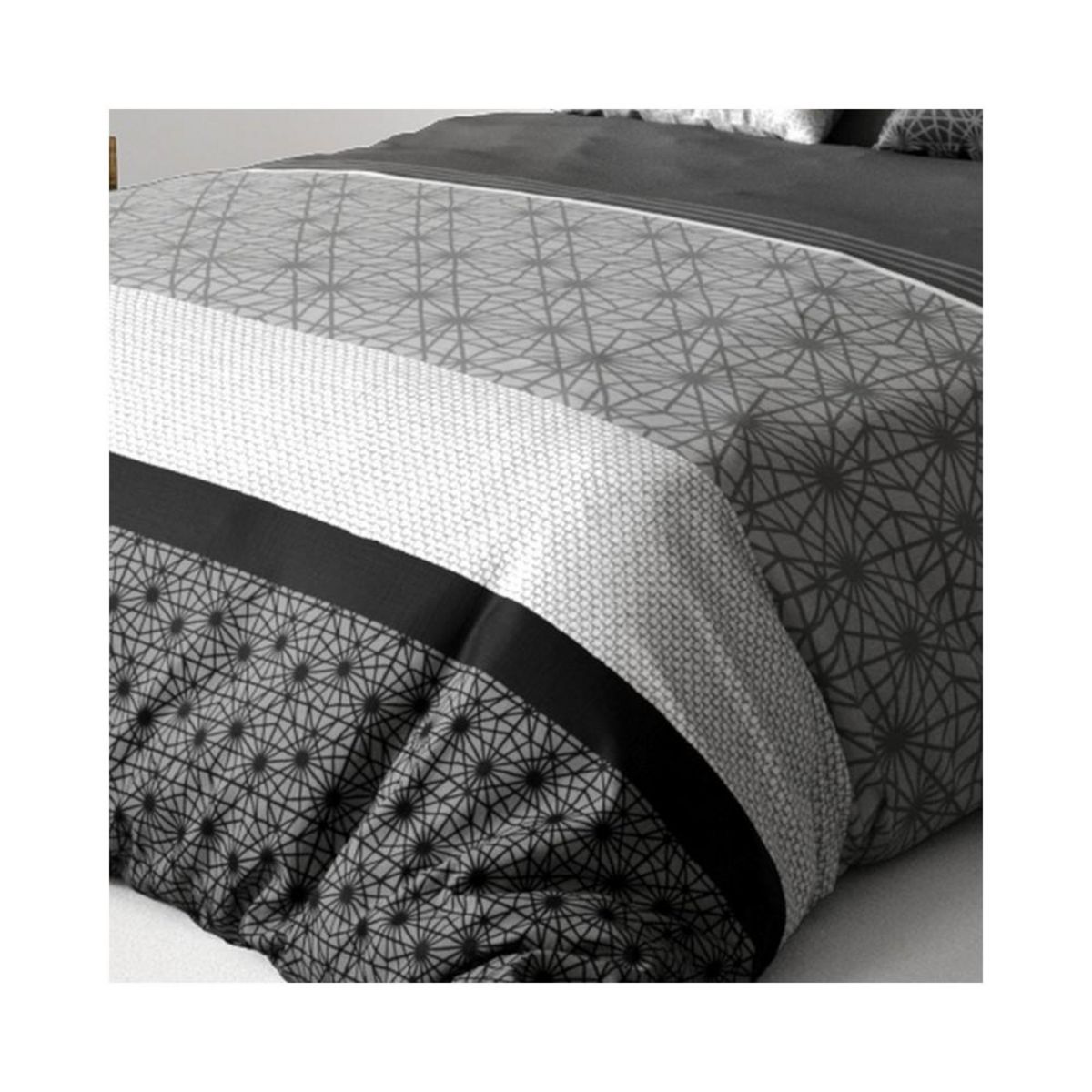 ATELIER DU COTON Housse de couette 240x220 SANDRO + 2 taies coton 57 fils