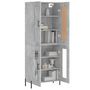 Voir la diapositive 3 : VIDAXL Buffet haut Gris beton 69,5x34x180 cm Bois d'ingenierie