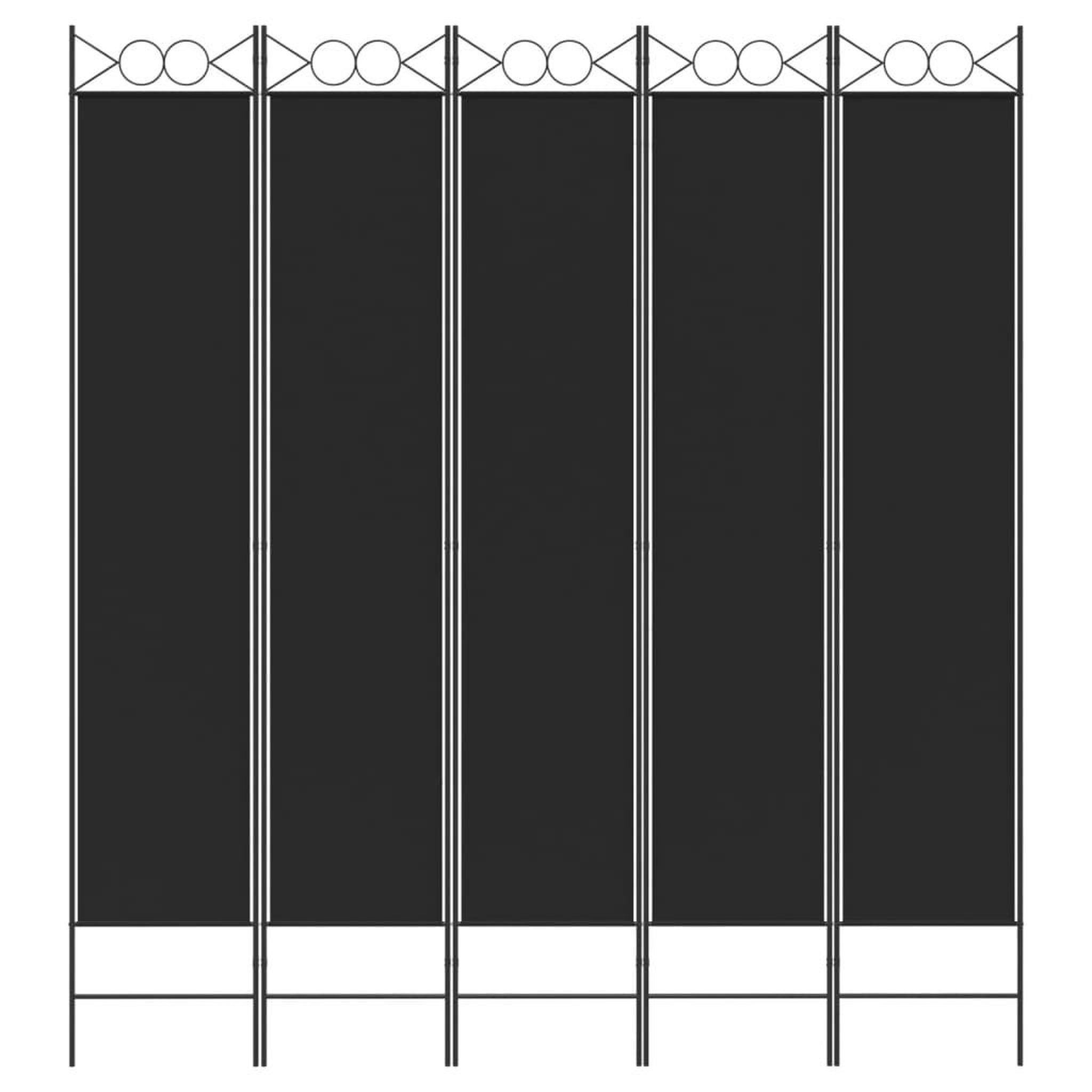 Voir la diapositive 3 : VIDAXL Cloison de separation 5 panneaux Noir 200x220 cm Tissu