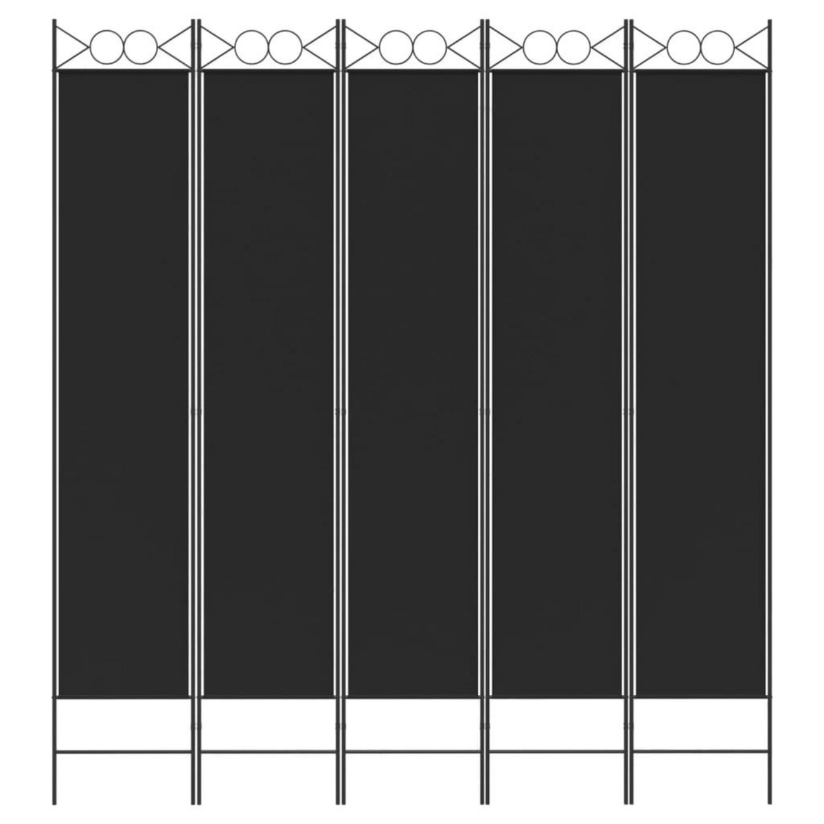 VIDAXL Cloison de separation 5 panneaux Noir 200x220 cm Tissu