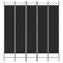 Voir la diapositive 3 : VIDAXL Cloison de separation 5 panneaux Noir 200x220 cm Tissu