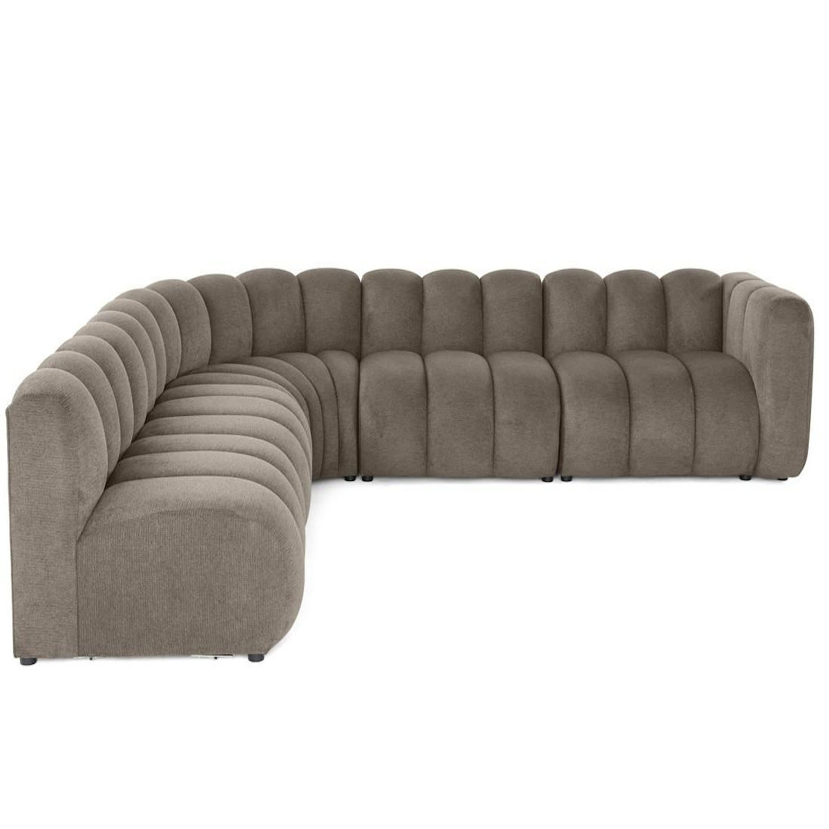 LISA DESIGN Debbie - canapé modulable d'angle gauche 5 places en tissu texturé