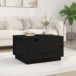 VIDAXL Table basse Noir 60x50x35 cm Bois massif de pin