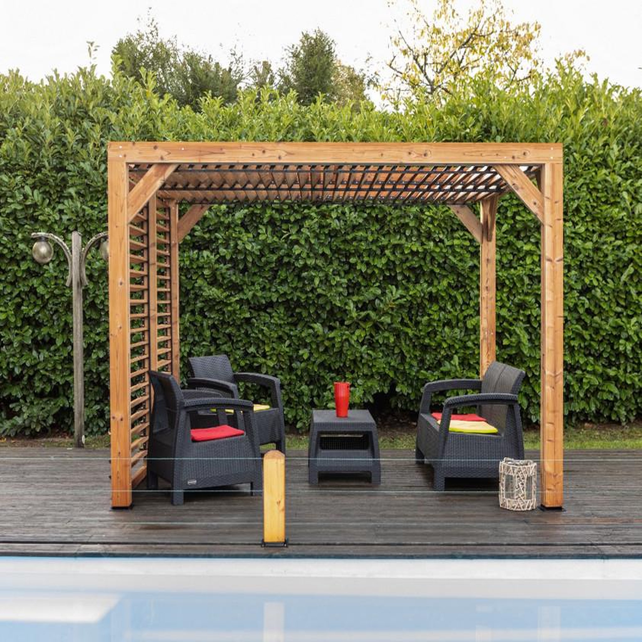 Voir la diapositive 3 : Hisense Pergola 7.32m² bois traité - tho2331vt
