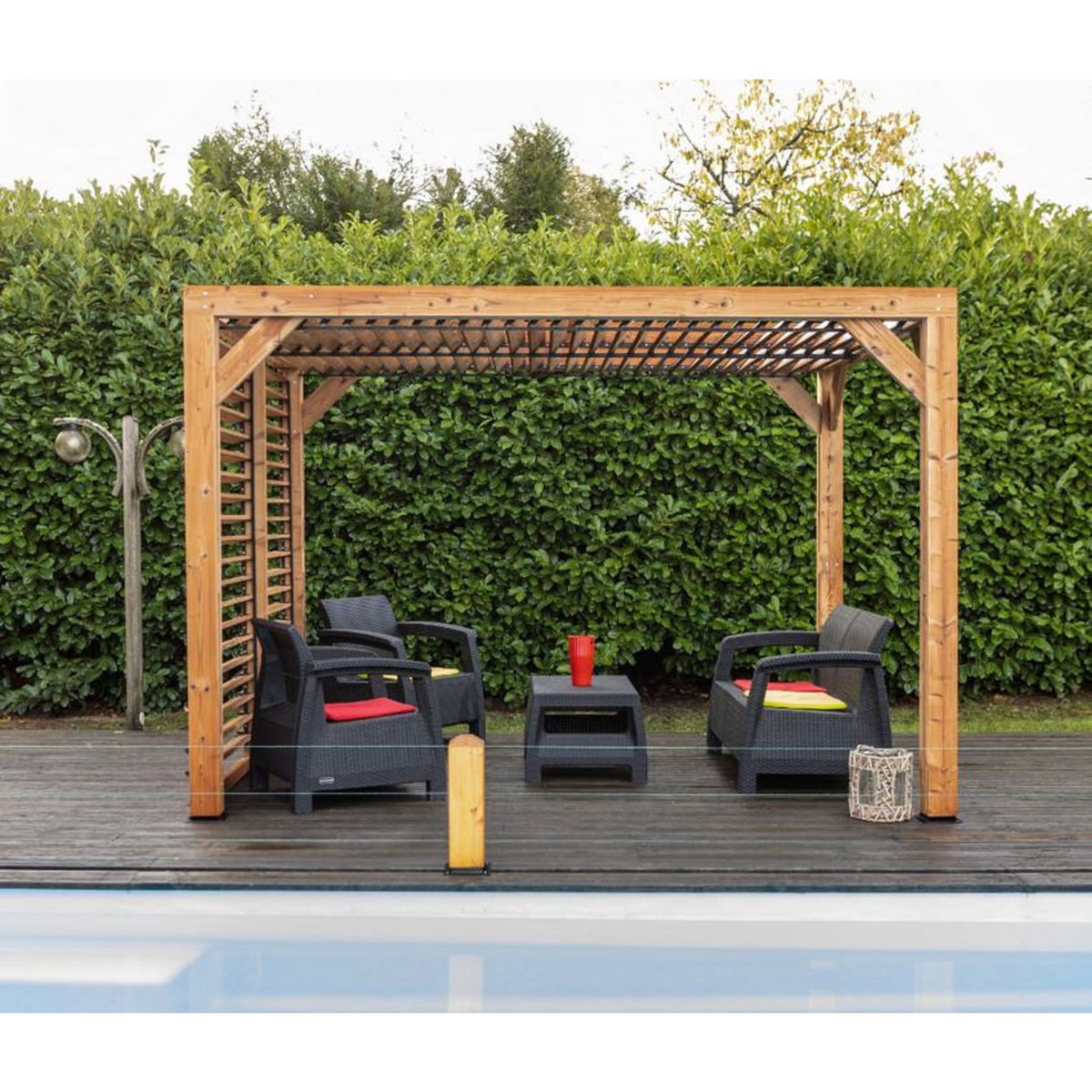 Hisense Pergola 7.32m² bois traité - tho2331vt