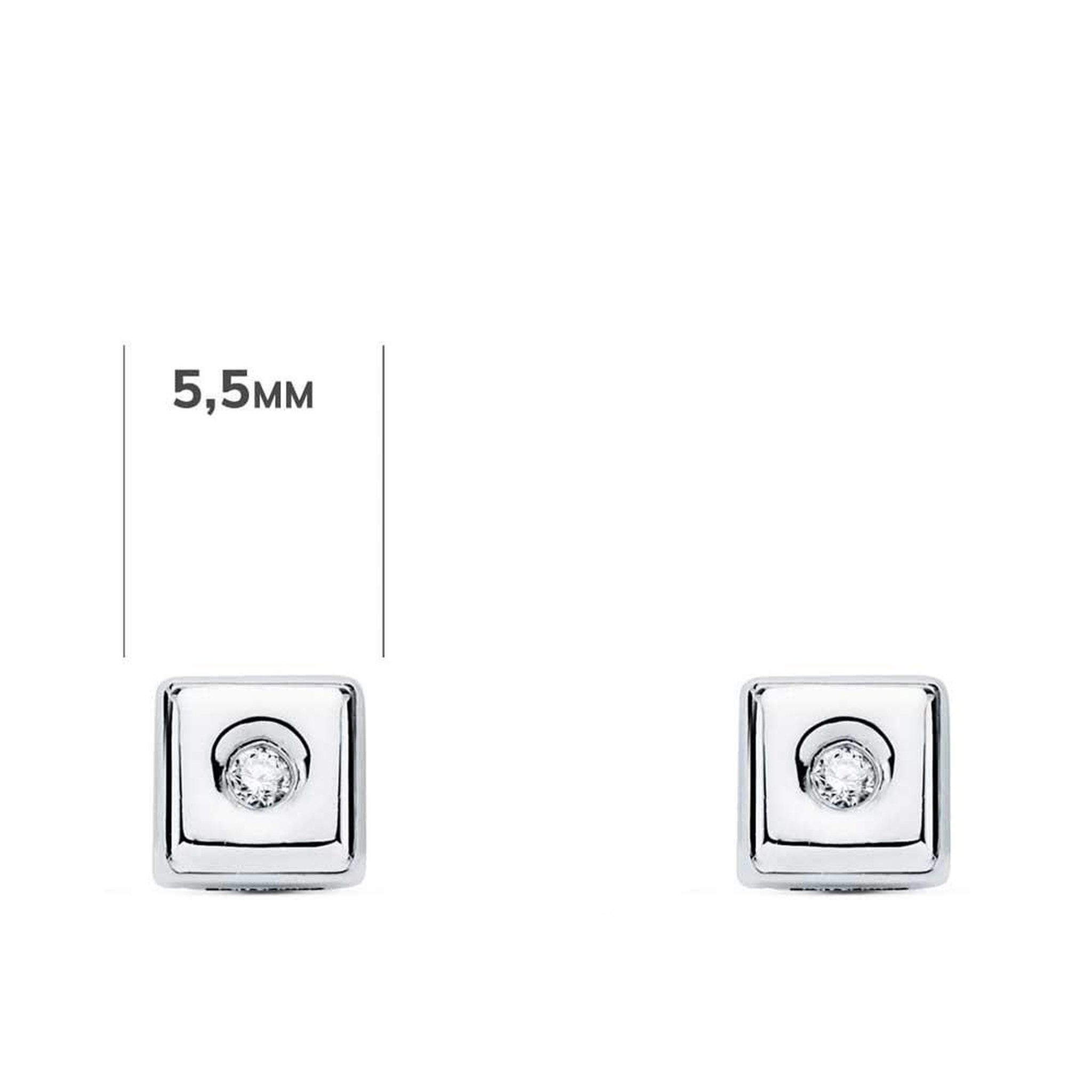 Voir la diapositive 2 : L'ATELIER D'AZUR Boucles d'Oreilles Solitaires Diamants de Synthèse 0.04 Carats - Or 18 Carats 750 Blanc
