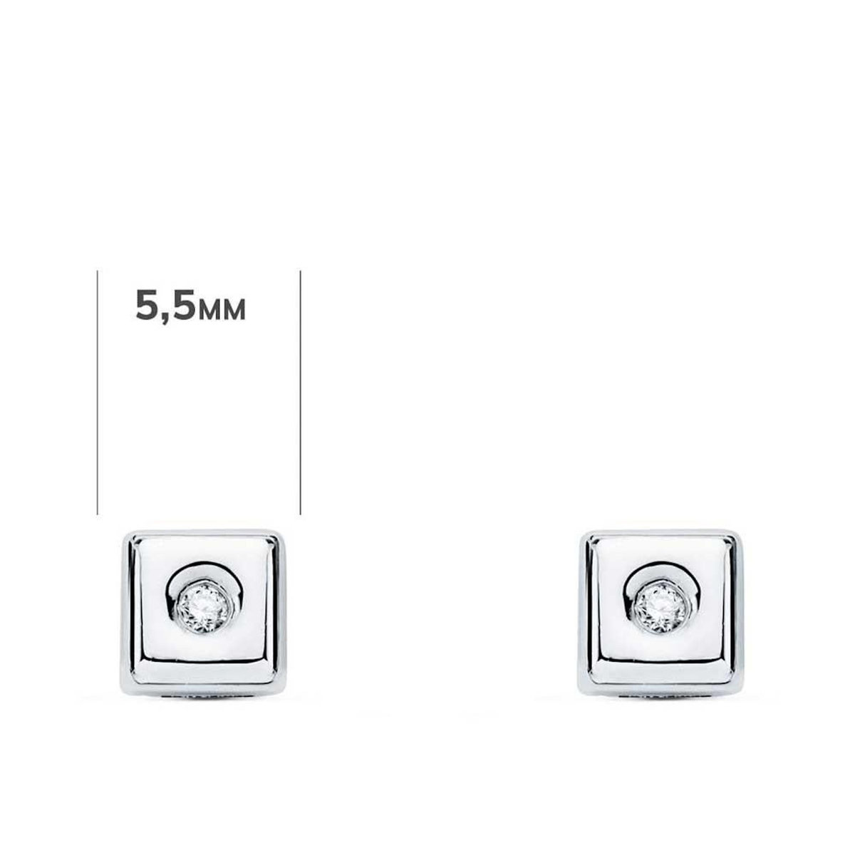 L'ATELIER D'AZUR Boucles d'Oreilles Solitaires Diamants de Synthèse 0.04 Carats - Or 18 Carats 750 Blanc