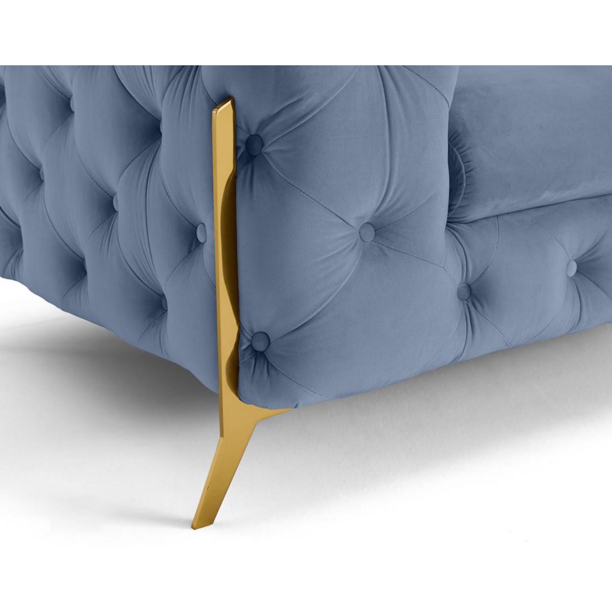 LISA DESIGN Camden - fauteuil chesterfield en velours - pieds en métal doré