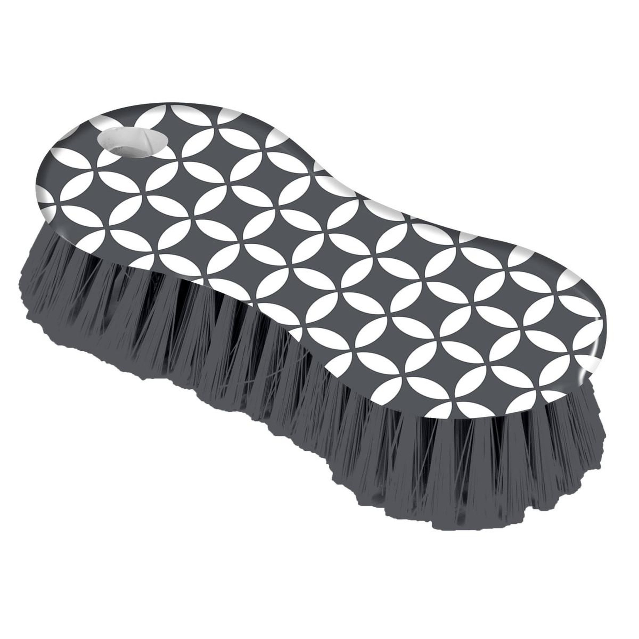 HOMEA Brosse à laver  geoflower  15cm gris & blanc