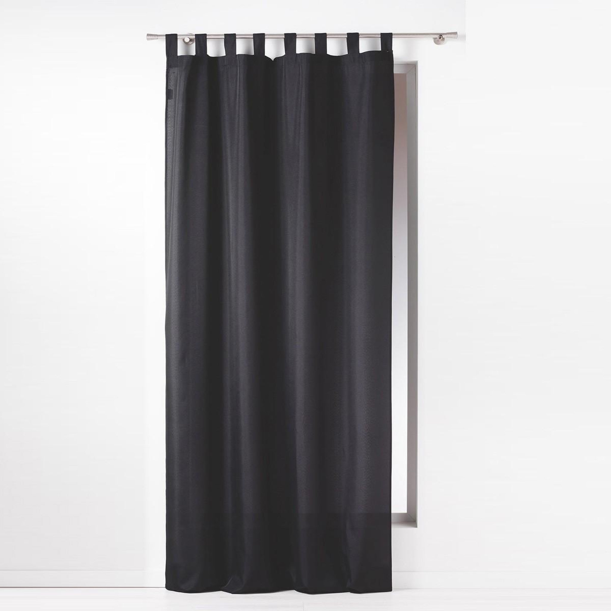 Douceur d'Intérieur Rideau à passants  essentiel  140x260cm noir