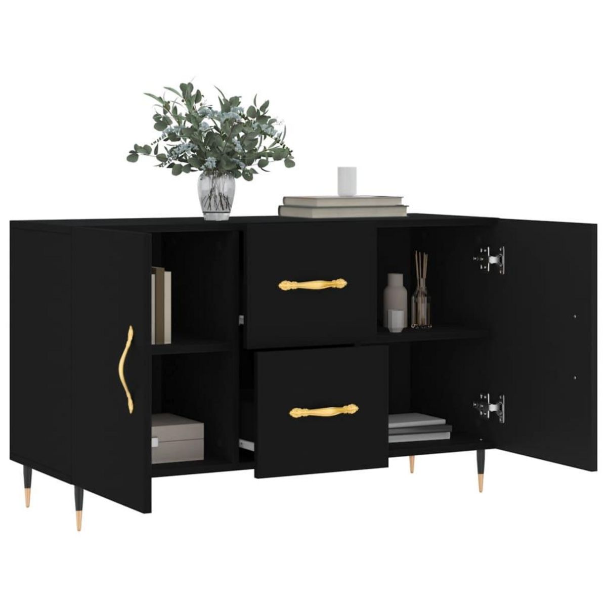 VIDAXL Buffet noir 100x36x60 cm bois d'ingenierie