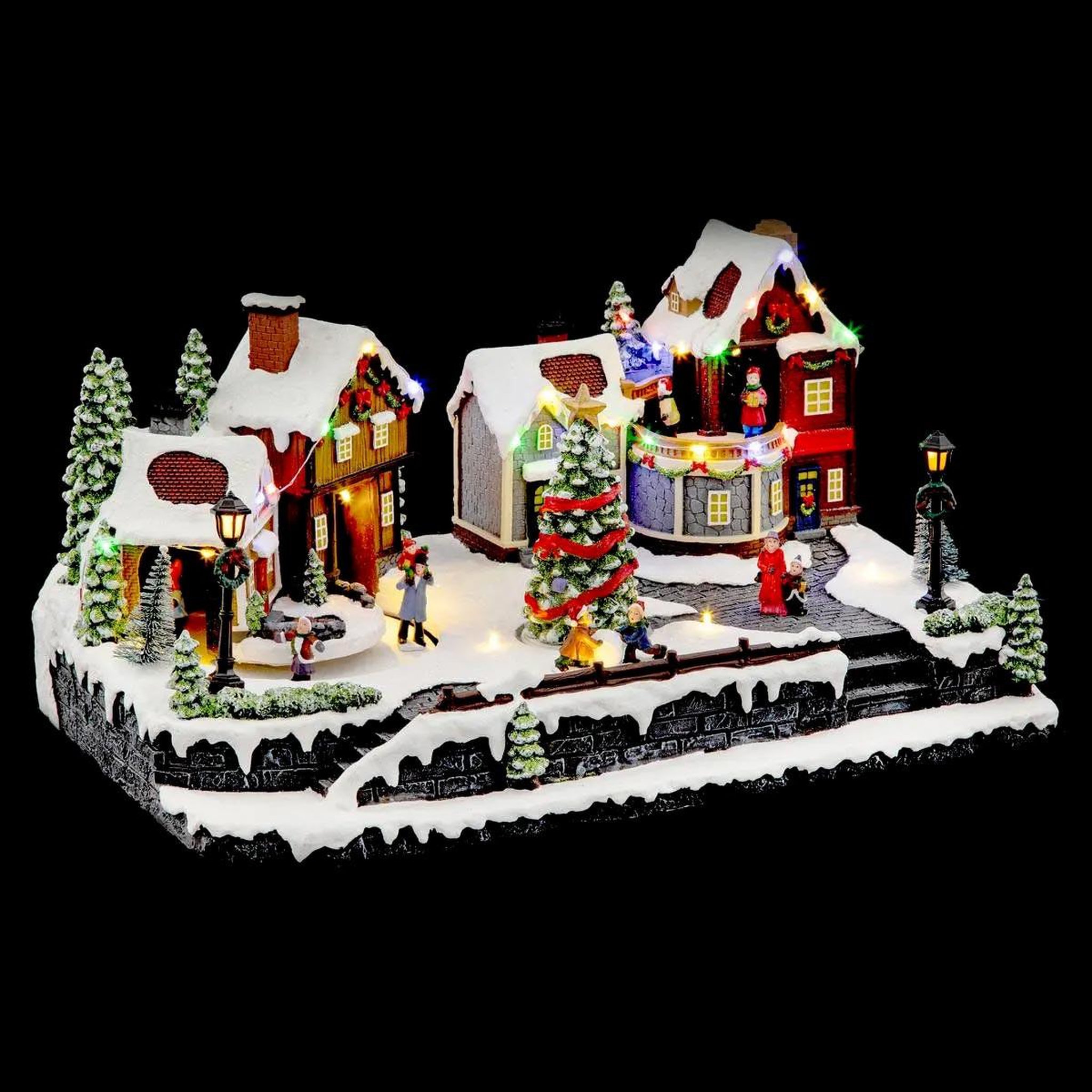 FEERIC LIGHT & CHRISTMAS Village de noël lumineux  rue piétonne  45cm multicolore
