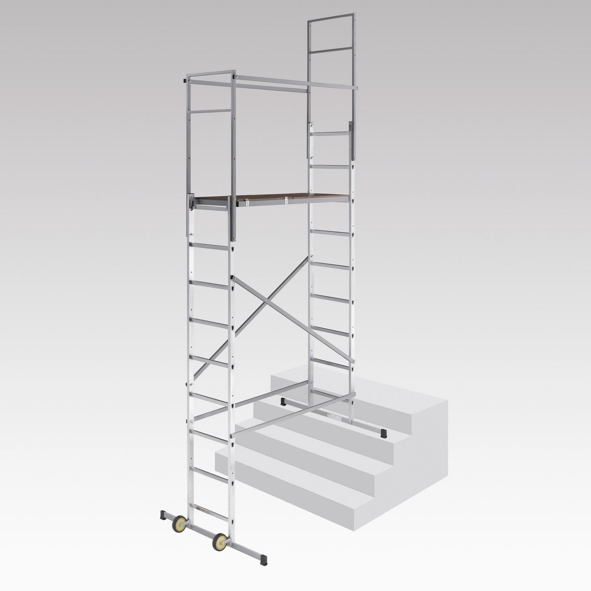 HAILO Echafaudage roulant d'escalier 5m en aluminium - HOBBYSTEP H5