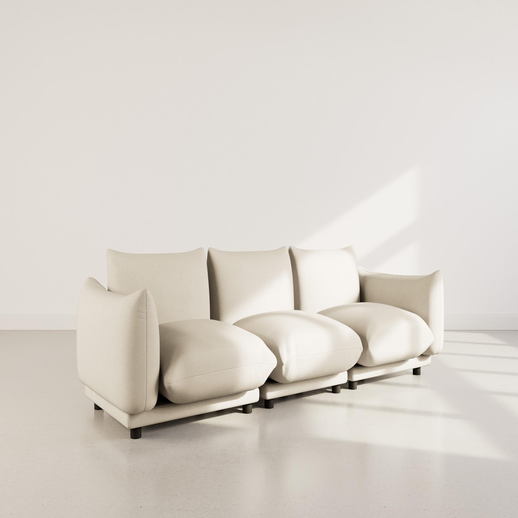 Voir la diapositive 3 : BEST MOBILIER Jeanne - canapé modulable 3 places en velours texturé