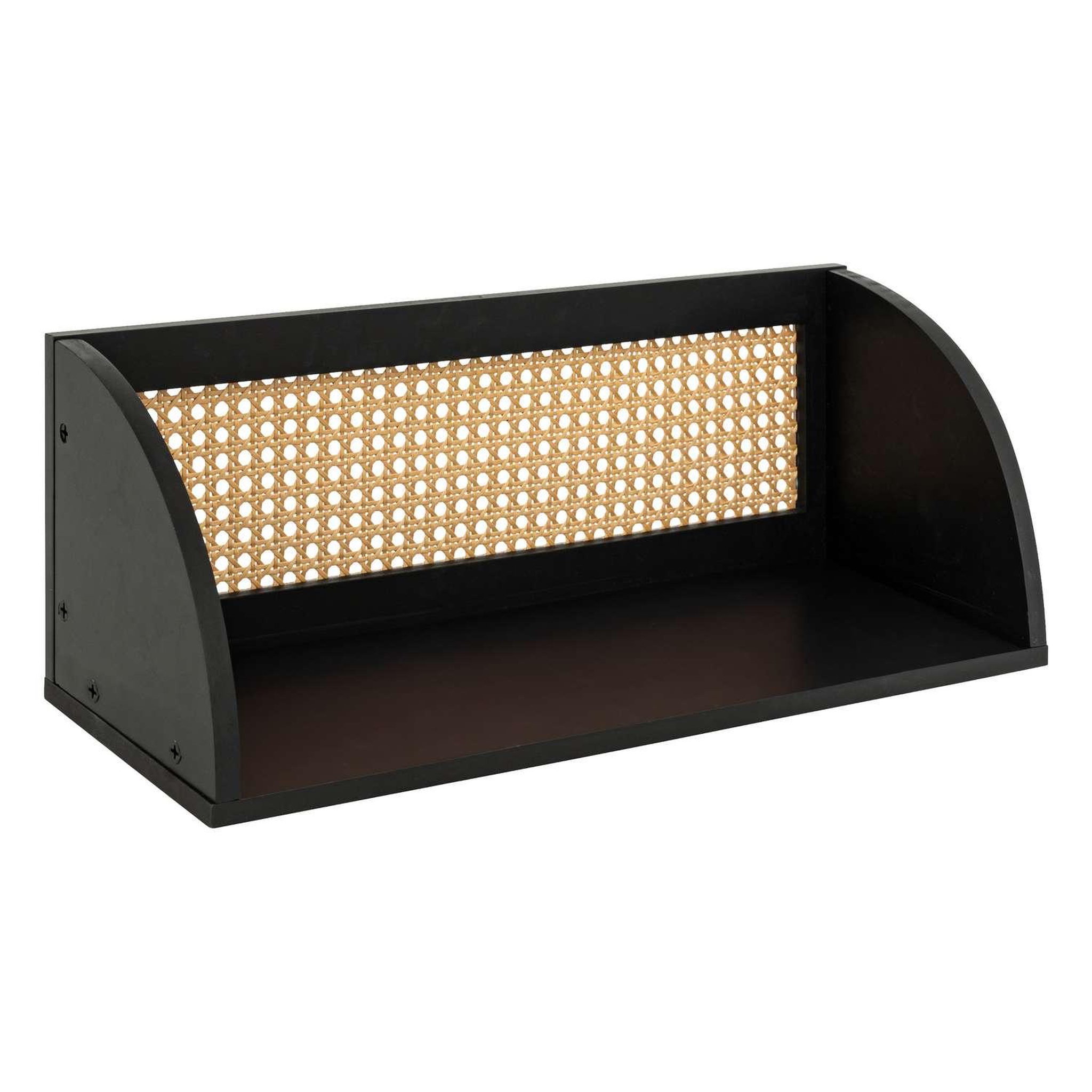 ATMOSPHERA Étagère murale en cannage - noir et beige