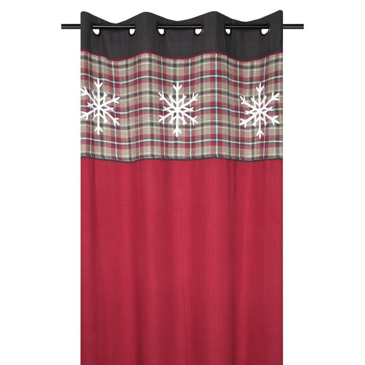 STOF Rideau à œillets 140x260 cm Megève rouge coton
