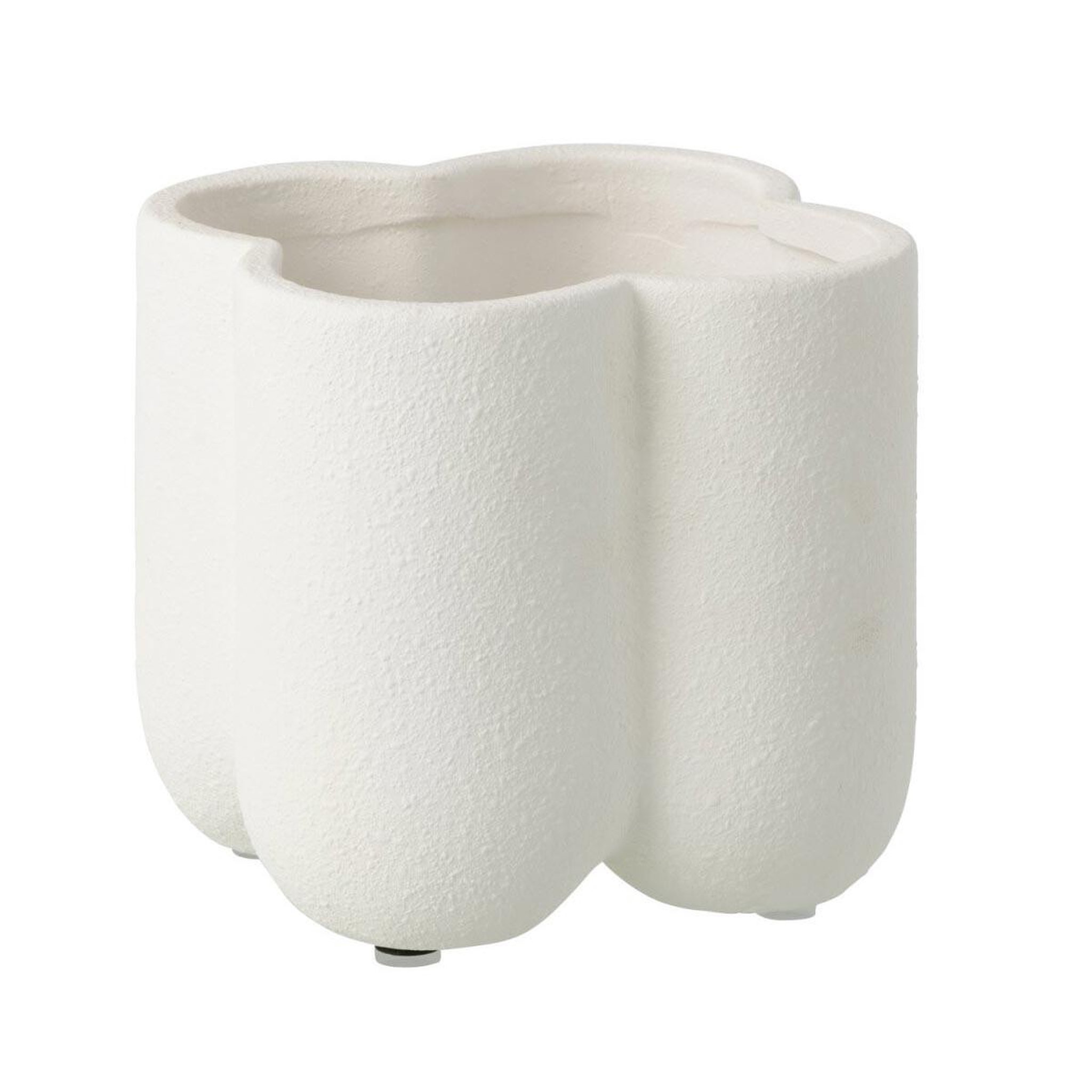 J-LINE Cache-pot en argile  buddy  17cm blanc