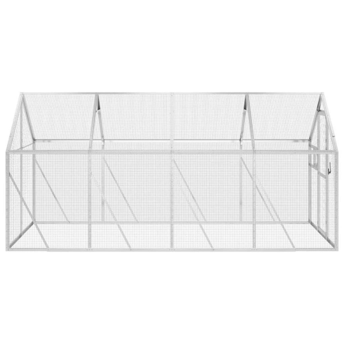 VIDAXL Voliere argente 1,79x4x1,85 m aluminium