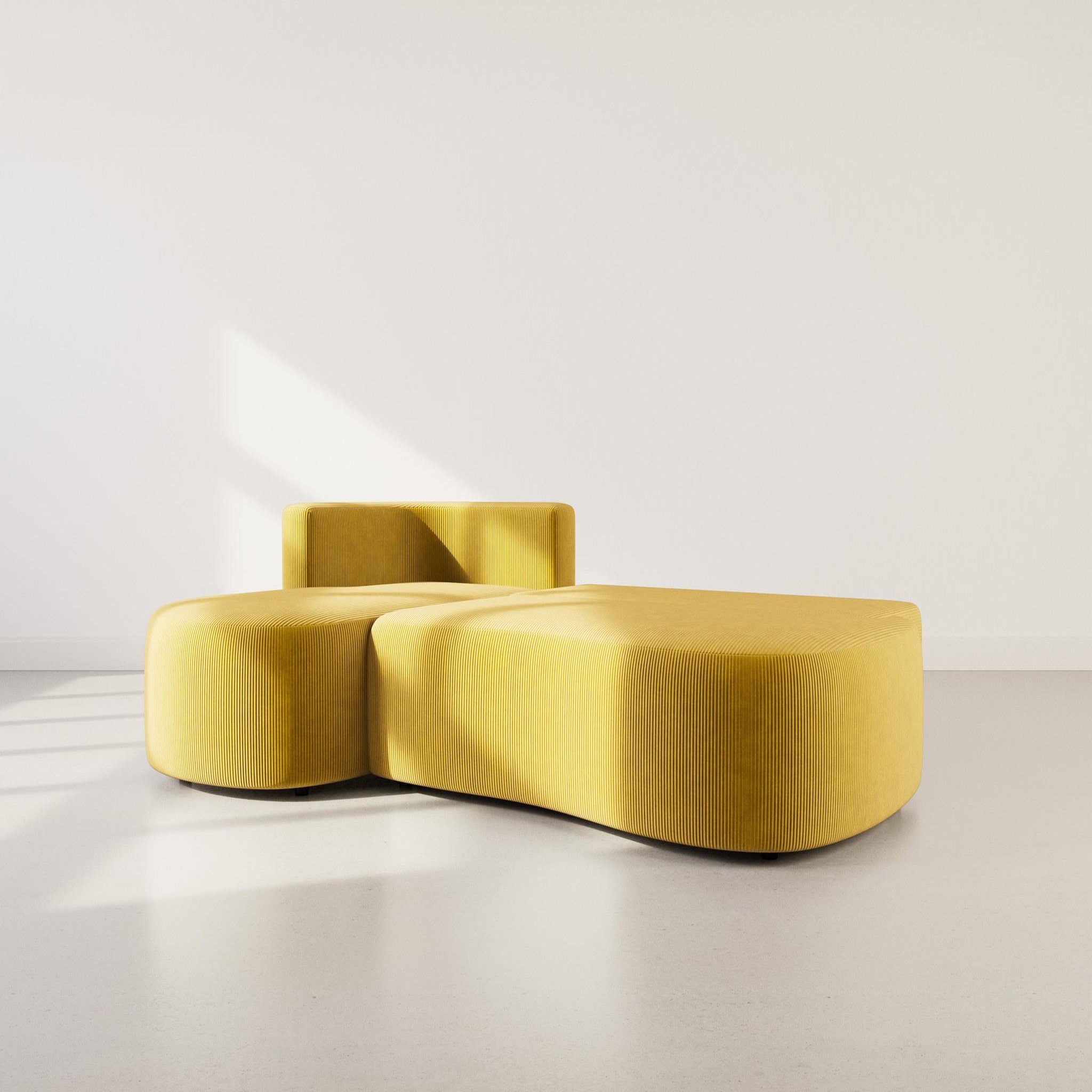 Voir la diapositive 2 : BEST MOBILIER Mahina - canapé d'angle gauche 4 places convertible avec coffre en velours côtelé