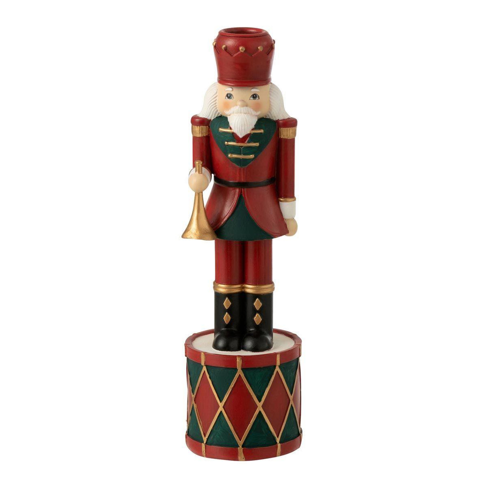 J-LINE Bougeoir de noël  casse-noisette  25cm rouge