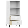 Voir la diapositive 5 : VIDAXL Bibliotheque a 2 tiroirs Blanc 60x35x128,5 cm Bois massif OSLO